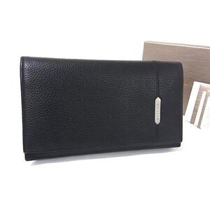 Bvlgari Wallet Octo 284708 Black Leather Men's Bifold Long Wallet